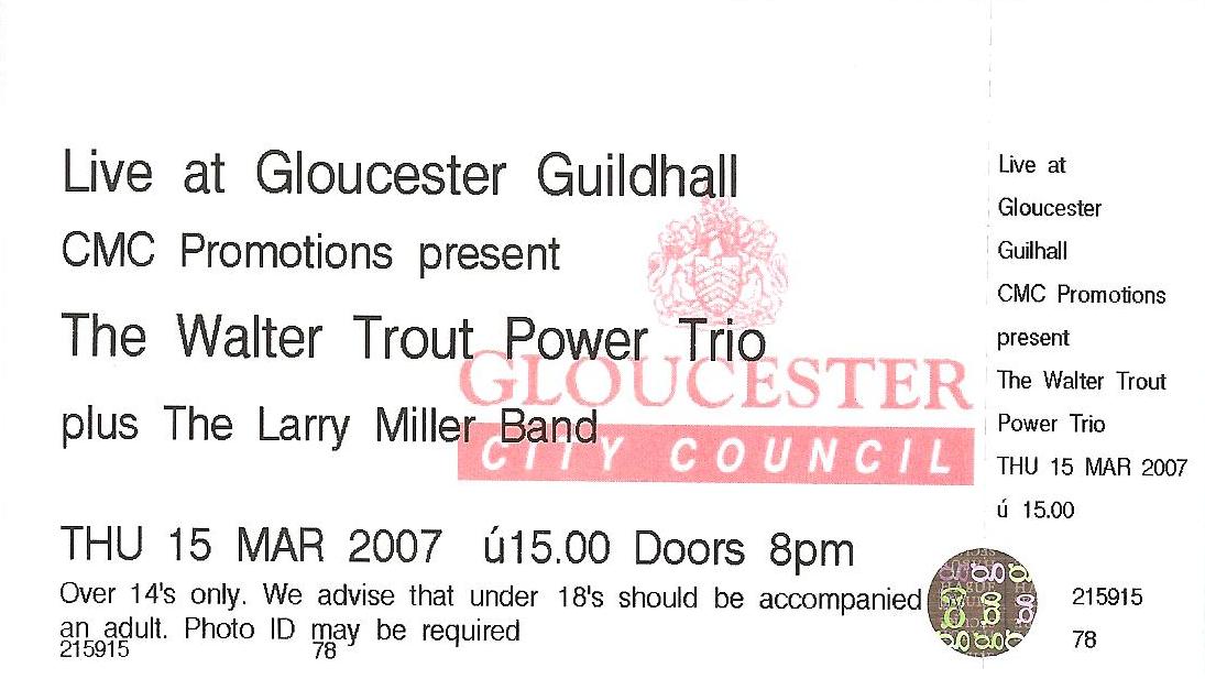 Larry Miller Band & Walter Trout Ticket